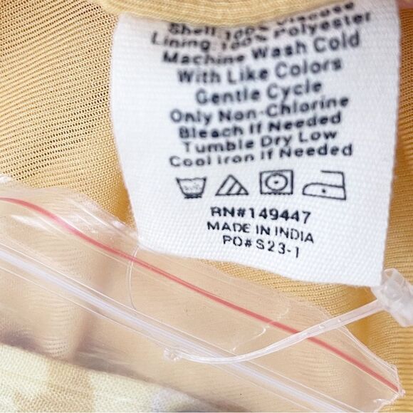 NWT The Normal Brand Ezra Crepe Deep V Button Thru Dress Yellow Size Small NEW - Picture 14 of 16